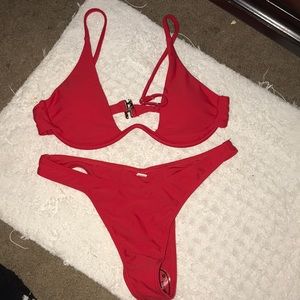 Red bathing suit